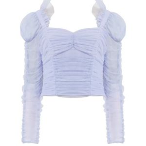 NWT French Connection Edrea Tulle Top in Cosmic Sky